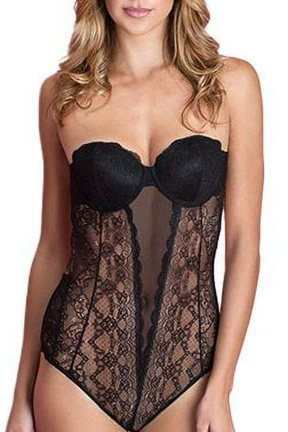 Lace Backless Strapless Bodysuit - 29073 ( Black, XL)
