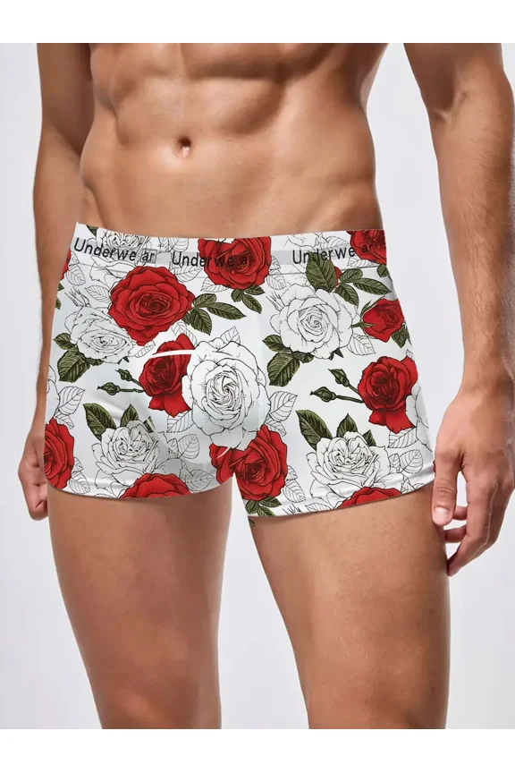 Fashion-Forward Men's White Animal Pattern Boxer Shorts Premium Cotton Underpants with Eye-Catching Prints