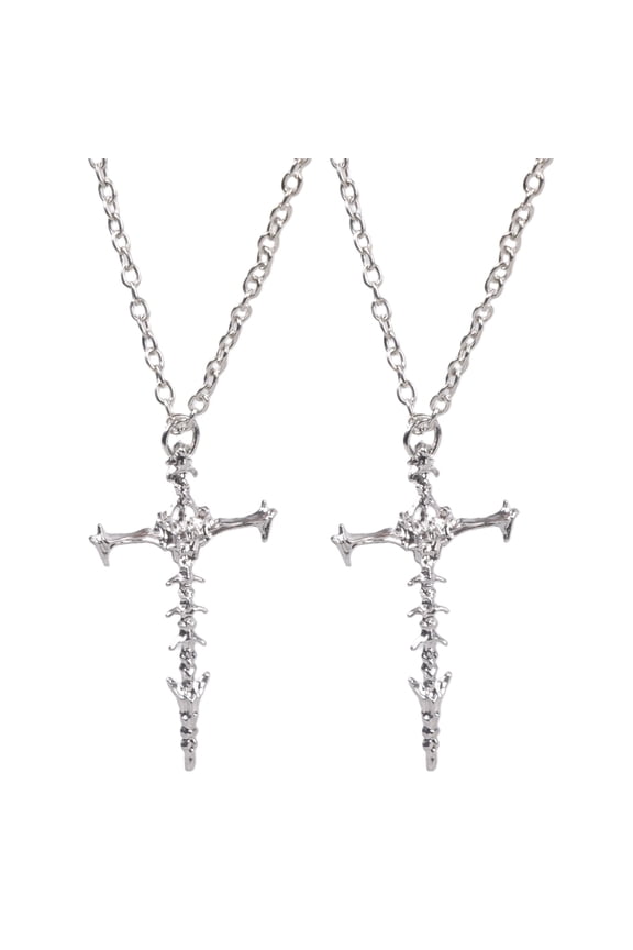 Fashion Forward Skeleton Bone Charm Necklace Alloy Clavicle Chain Jewelry For Women Men Trendy Look