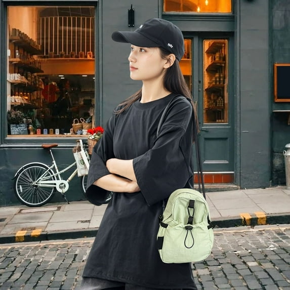 Fashion-Forward Sling Backpack Adjustable Strap & Modern Look,Essential Everyday Sling Simple,Functional & Timeless,Universal Cross-body Carryall for Phone,Wallet ,Keys(Green)