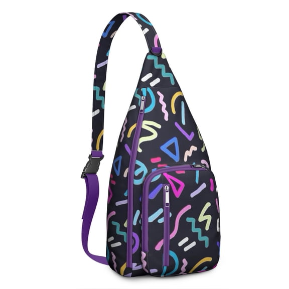 Fashion Forward Sling Backpack - Runway Inspired Abstract Print Shoulder Bag, Anti-Theft for Urban Life