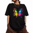 thumbnail image 1 of Fashion Forward Womens Butterfly Graphic Tee Shirt Short Sleeve Crew Neck Colorful Stylish Tops Black S-5XL, 1 of 6