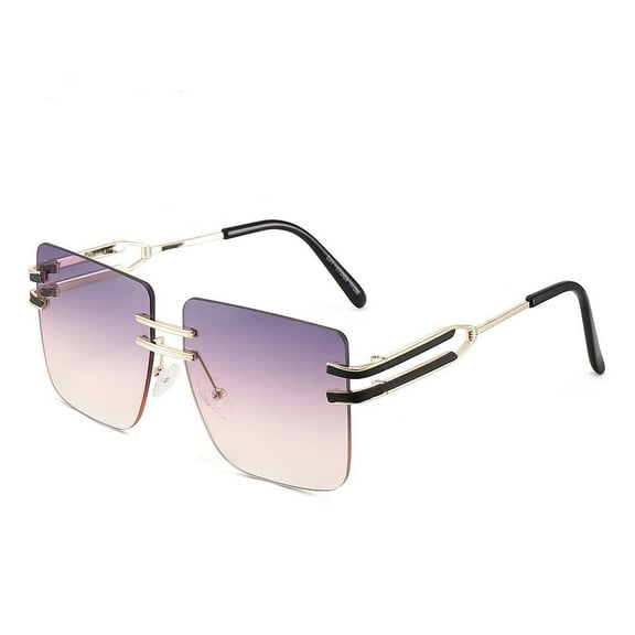 Fashion Frameless Square Sunglasses: UV400 Protection, Metal Frame, Leisure, Personality, European & American Style