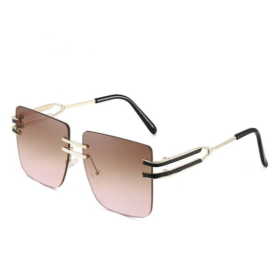 Fashion Frameless Square Sunglasses: UV400 Protection, Metal Frame, Leisure, Personality, European & American Style