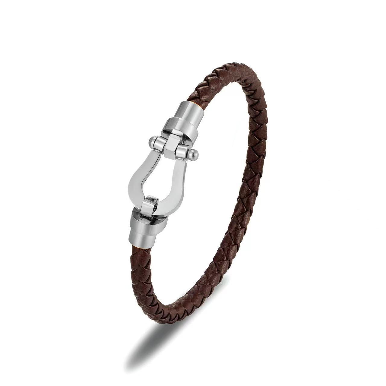 Fashion Fred White Gold Horseshoe Bracelet for Men
