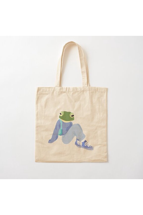 Fashion Frog Canvas Tote Bags, Reusable Shopping Bag
