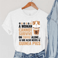 thumbnail image 1 of Fashion Funny Guinea Pig A Woman Cannot Survive On Coffee Alone Printed T-shirts Women Summer Casual Short Sleeved T-shirts Round Neck Tops, 1 of 5