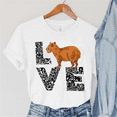 thumbnail image 1 of Fashion Funny Love Capybara Printed T-shirts Women Summer Casual Short Sleeved T-shirts Round Neck Tops Grandma, 1 of 5