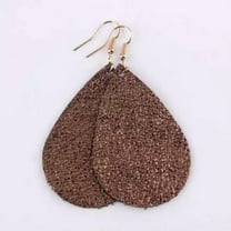 Fashion Genuine Leather Teardrop Hang Earrings for Women Glitter Jewelry