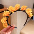 thumbnail image 1 of Fashion Gift Cloth  Girls Head Ornament Simulated Flower Hair Bands Floral Teethed Hair Hoop Silk Flower Hair Wear ORANGE, 1 of 8