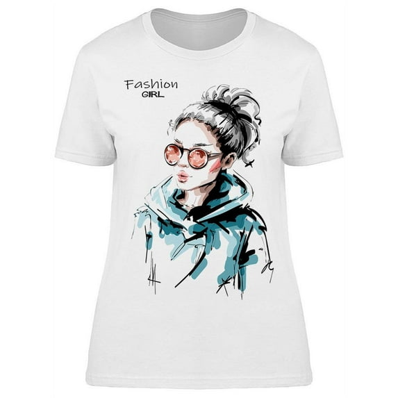Fashion Girl Cute Woman T-Shirt Women -Image by Shutterstock, Female Large