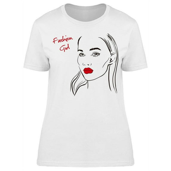 Fashion Girl Face Close-up T-Shirt Women -Image by Shutterstock, Female x-Large