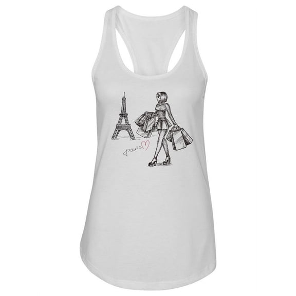 Fashion Girl In Paris. Tank Women -Image by Shutterstock, Female Large