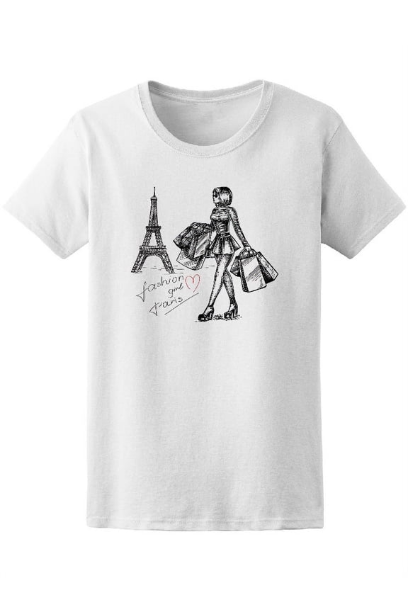 Fashion Girl In Paris Tower Women's Tee - Image by Shutterstock