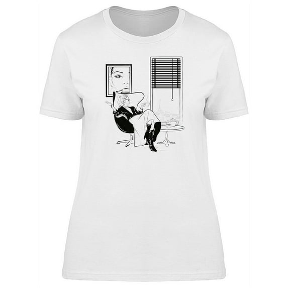Fashion Girl In Sketch T-Shirt Women -Image by Shutterstock, Female Medium