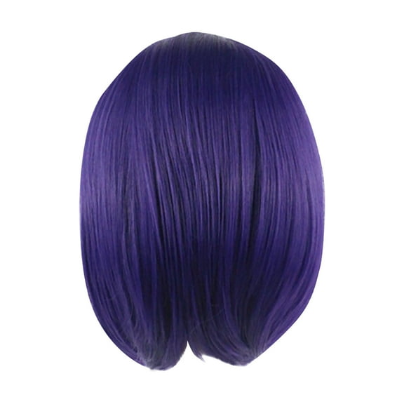 Fashion Girl Natural Short Straight Wig Slant Bangs Wig Trim Face Wave Head