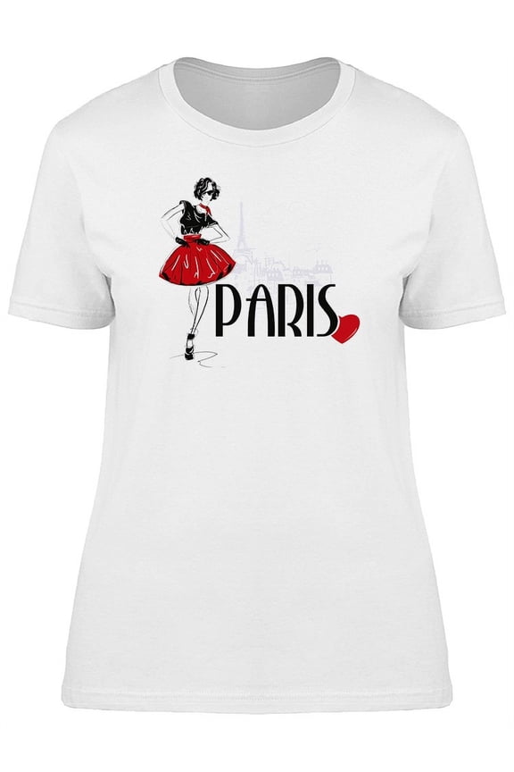 Fashion Girl Paris  T-Shirt Women -Image by Shutterstock, Female Small