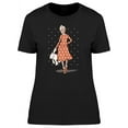 thumbnail image 1 of Fashion Girl With Teddy Bear T-Shirt Women -Image by Shutterstock, Female Medium, 1 of 2