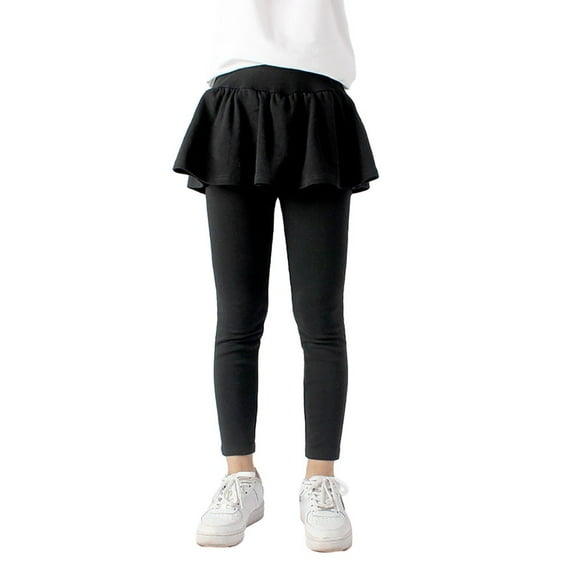 Toddler/Little and Big Girls Skirt Leggings Ruffle Tutu Pants Kids Footless Tights 3-12 Years
