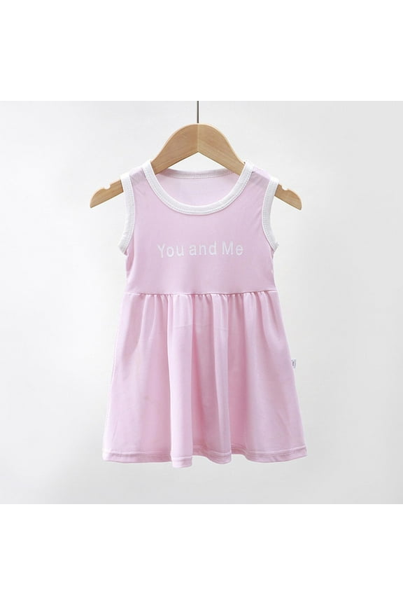 Fashion Girls' Summer New Short Sleeve Ruffled Pockets Round-Neck Printed Dress Dress Sweet Tank Top Summer Beach Dress For Girl Girls Dresses Summer 2024