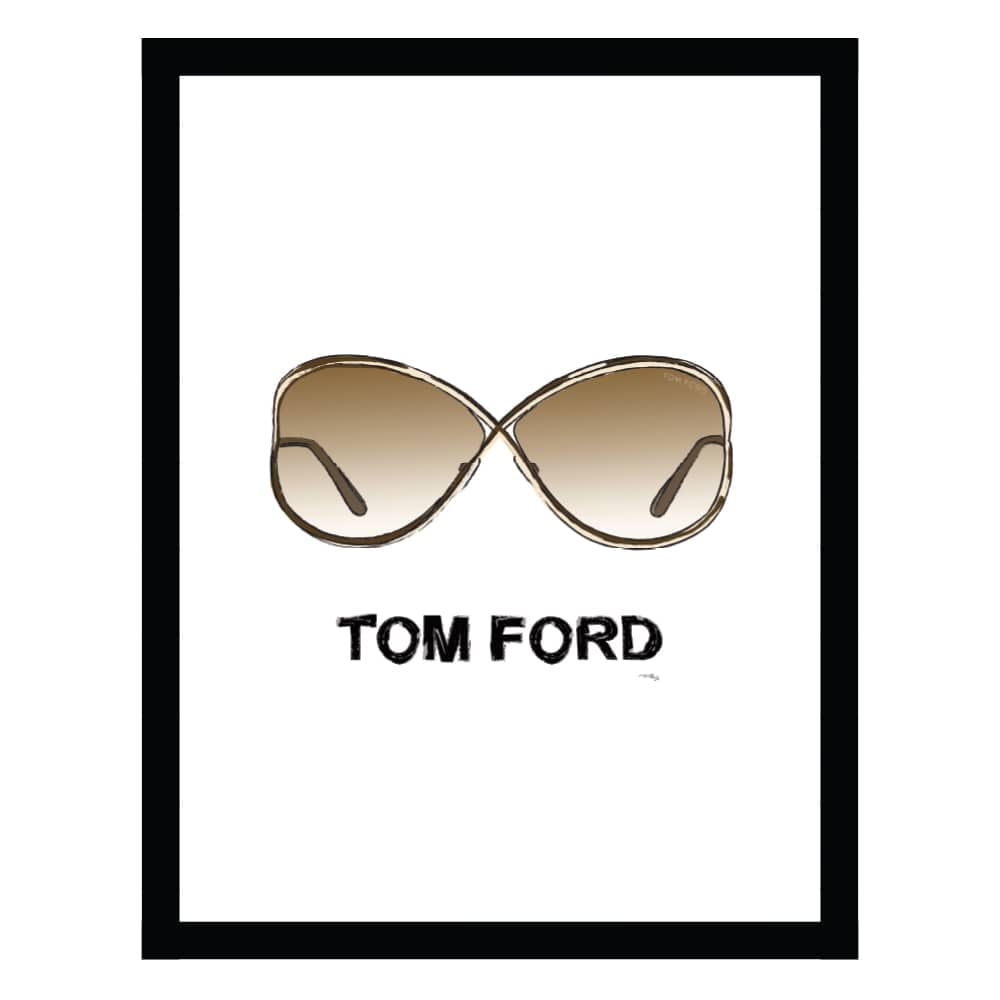 Tom Ford Designer Sunglasses Black Framed Abstract Print