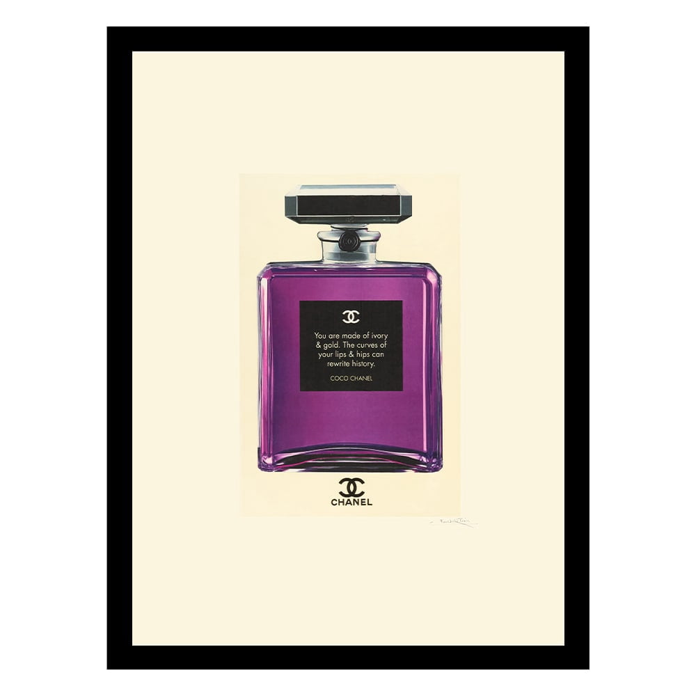 Fashion Glam Perfume Bottle, Classic Quote - Framed Print