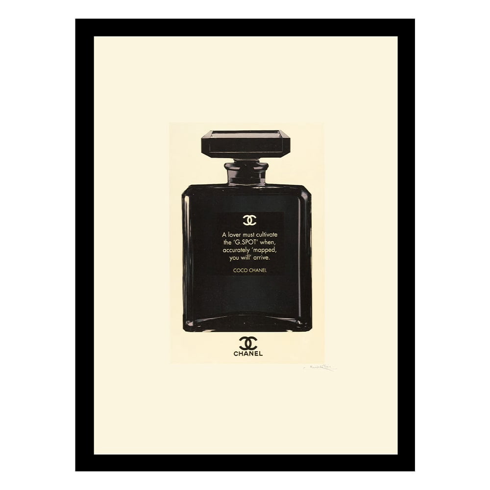 Fashion Glam Perfume Bottle, Classic Quote - Framed Print