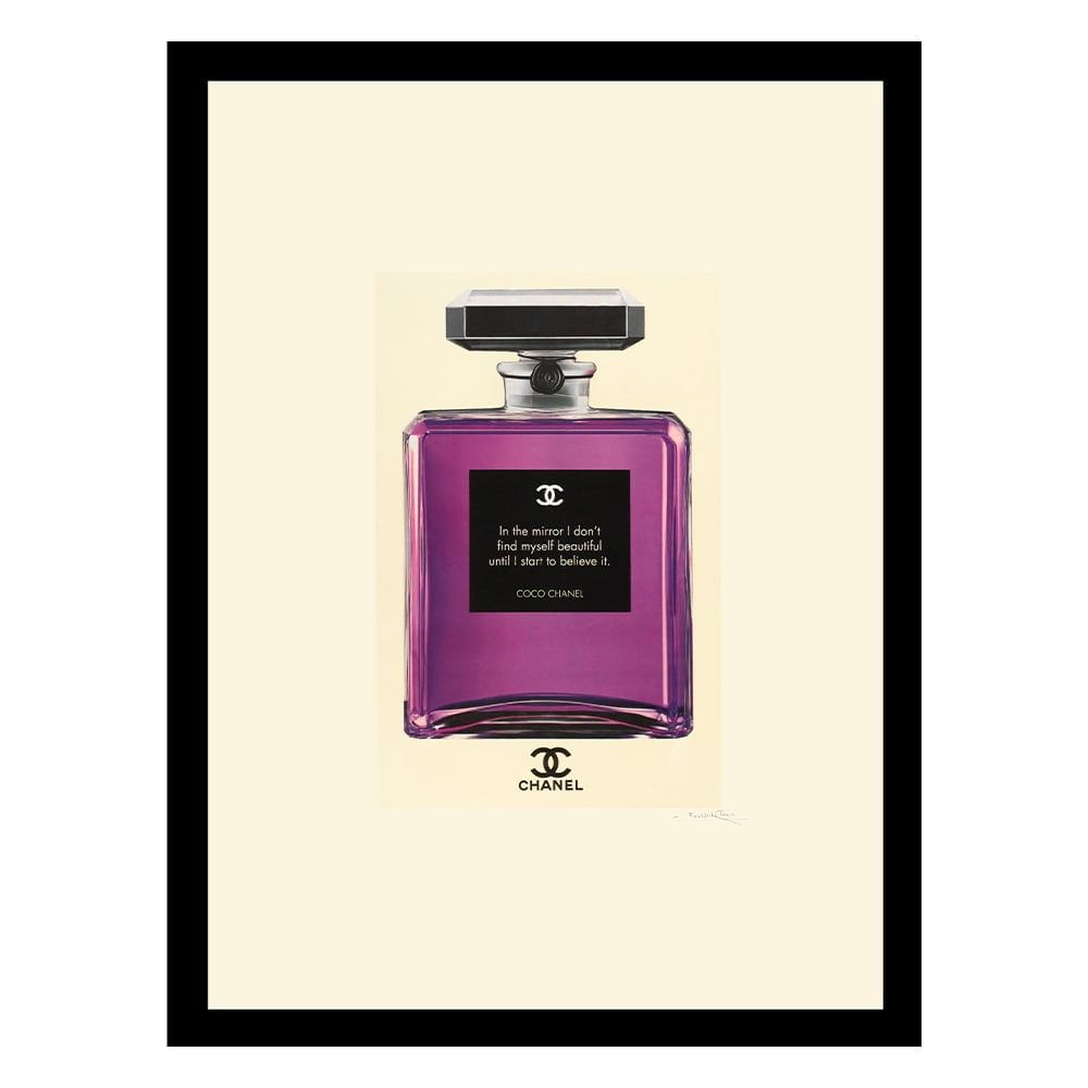 Fashion Glam Perfume Bottle, Classic Quote - Framed Print