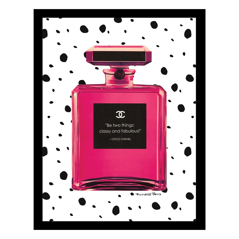 Fashion Glam Perfume Bottle, Classic Quote - Framed Print