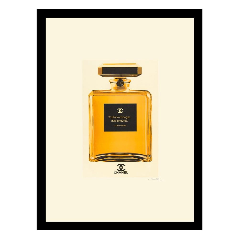 Fashion Glam Perfume Bottle, Classic Quote - Framed Print