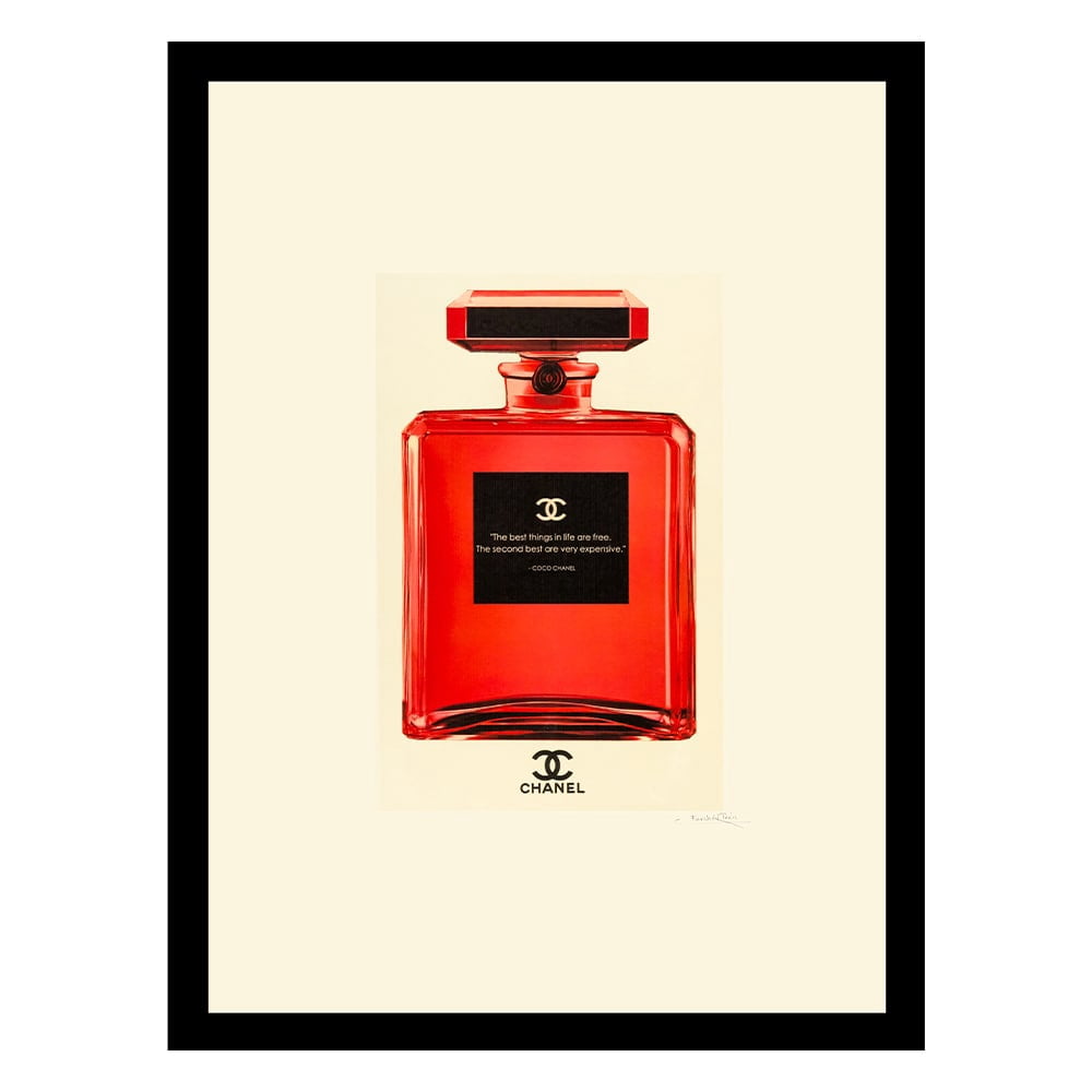 Fashion Glam Perfume Bottle, Classic Quote - Framed Print