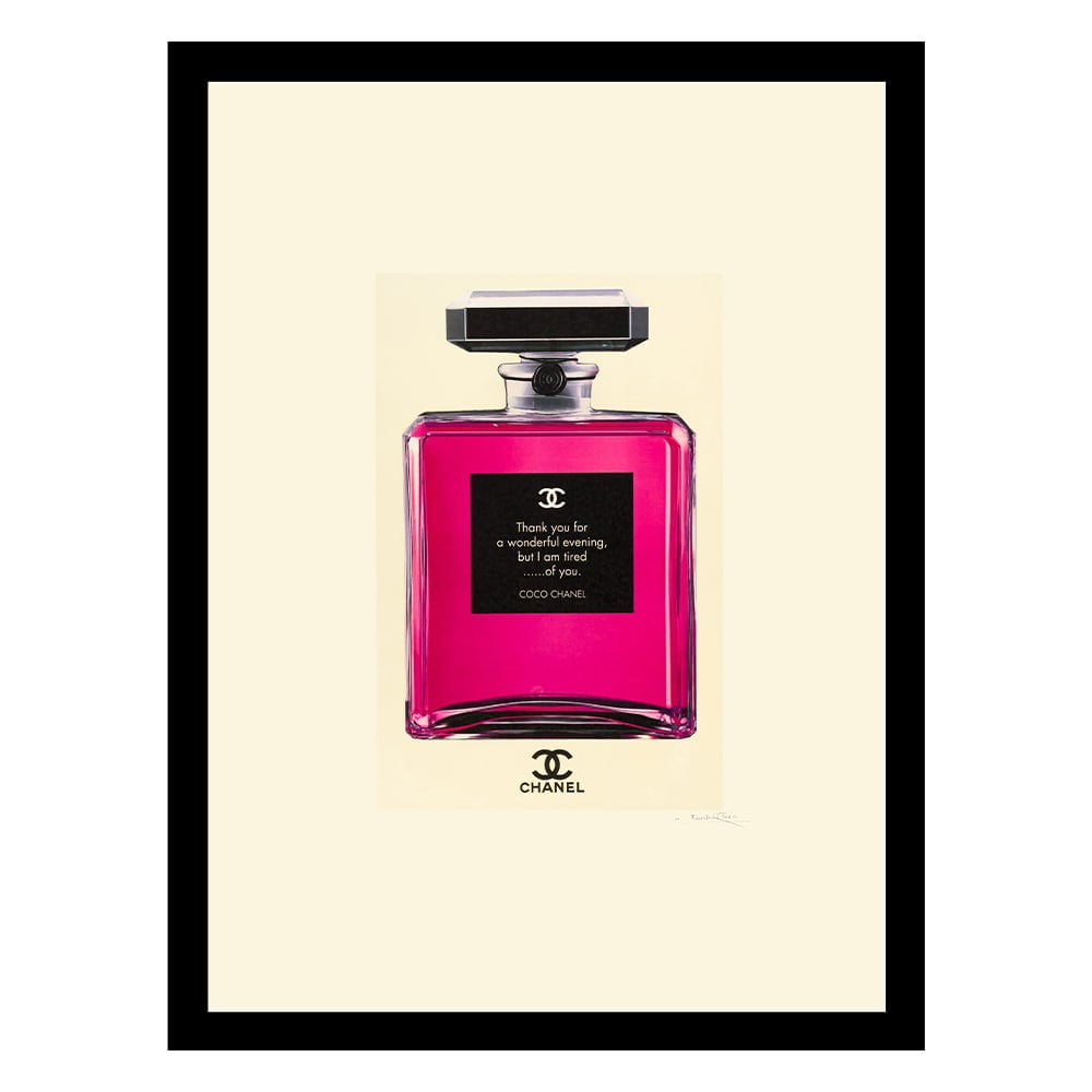 Fashion Glam Perfume Bottle, Classic Quote - Framed Print