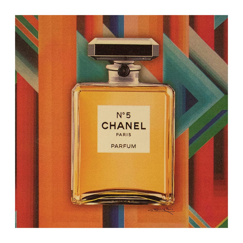 Fashion Glam Perfume Bottle Geometric Design - 14"X14" Canvas