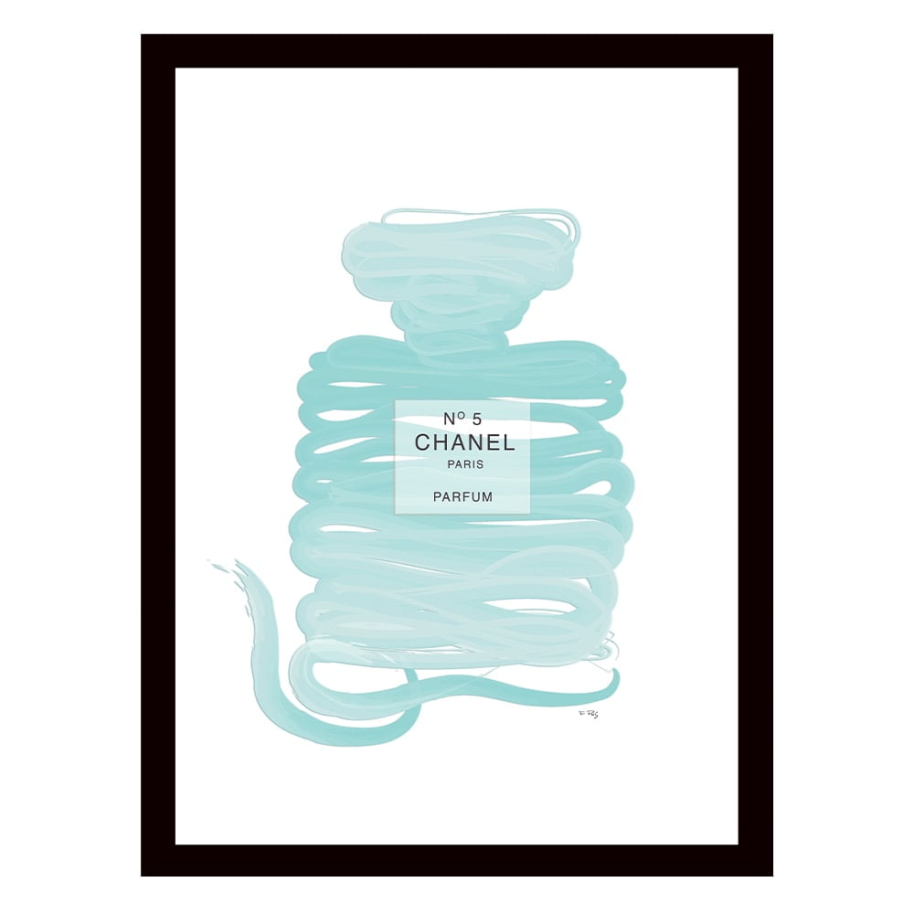 Fashion Glam Perfume Bottle Ribbon Drawing - Framed Print