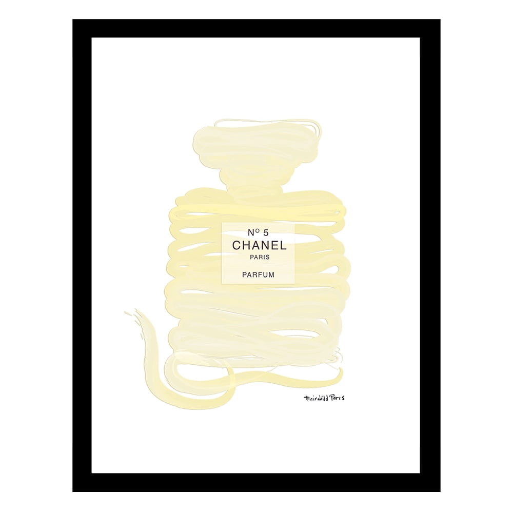 Fashion Glam Perfume Bottle Ribbon Drawing - Framed Print
