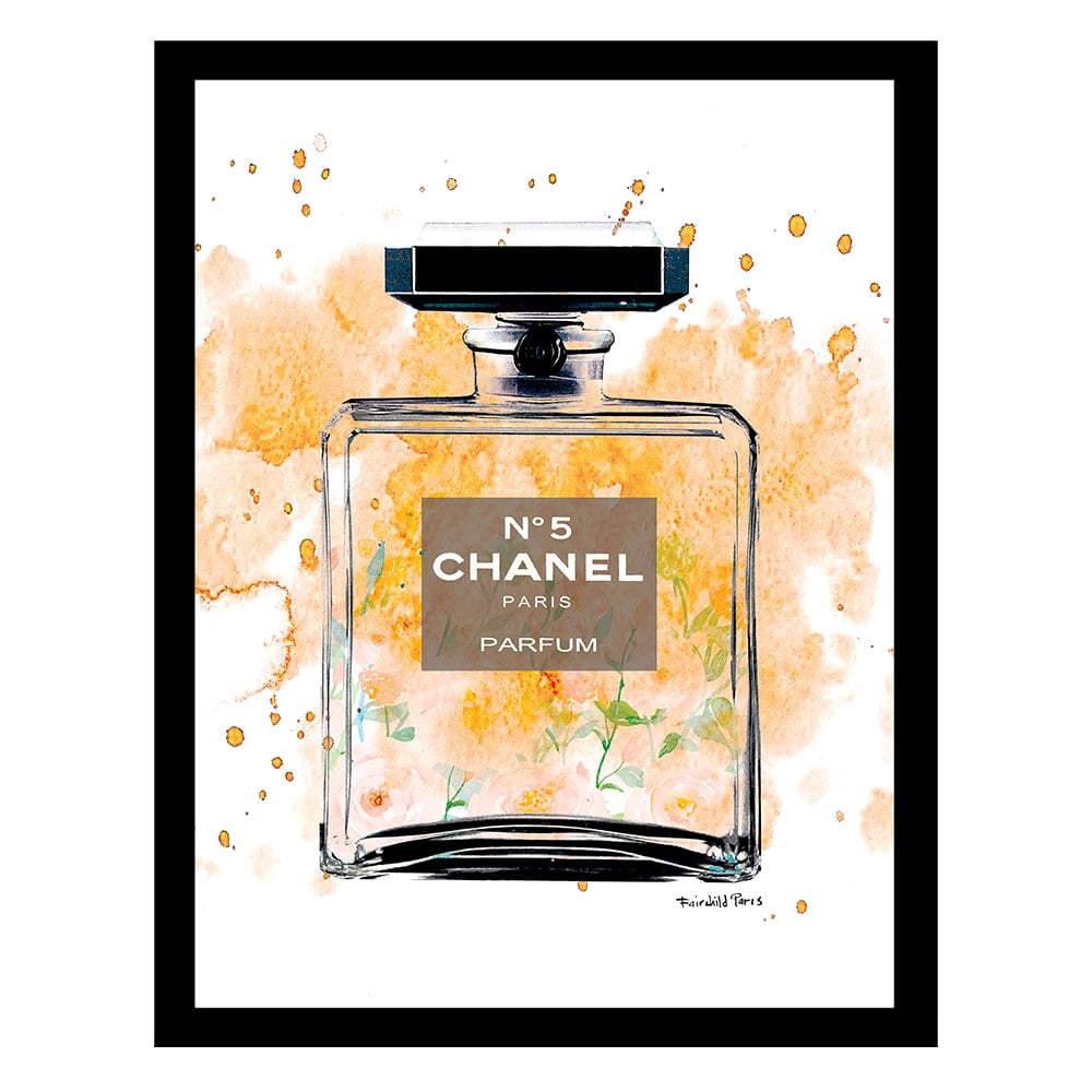 Fashion Glam Perfume Bottle Splash - Framed Print