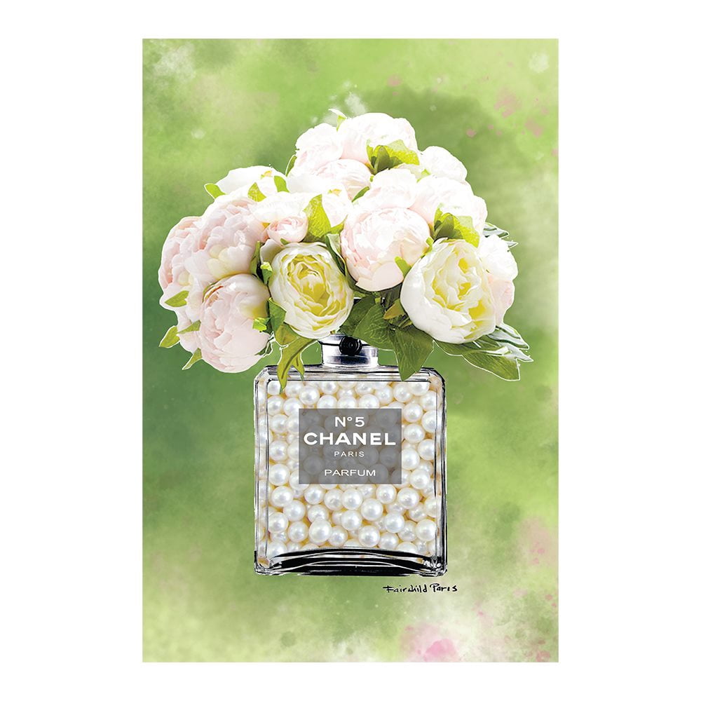 Fashion Glam Perfume Bottle With Pearls - 20"X30" Canvas