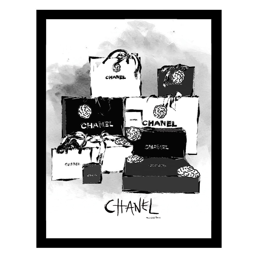 Fashion Glam Shopping Bags Framed Print