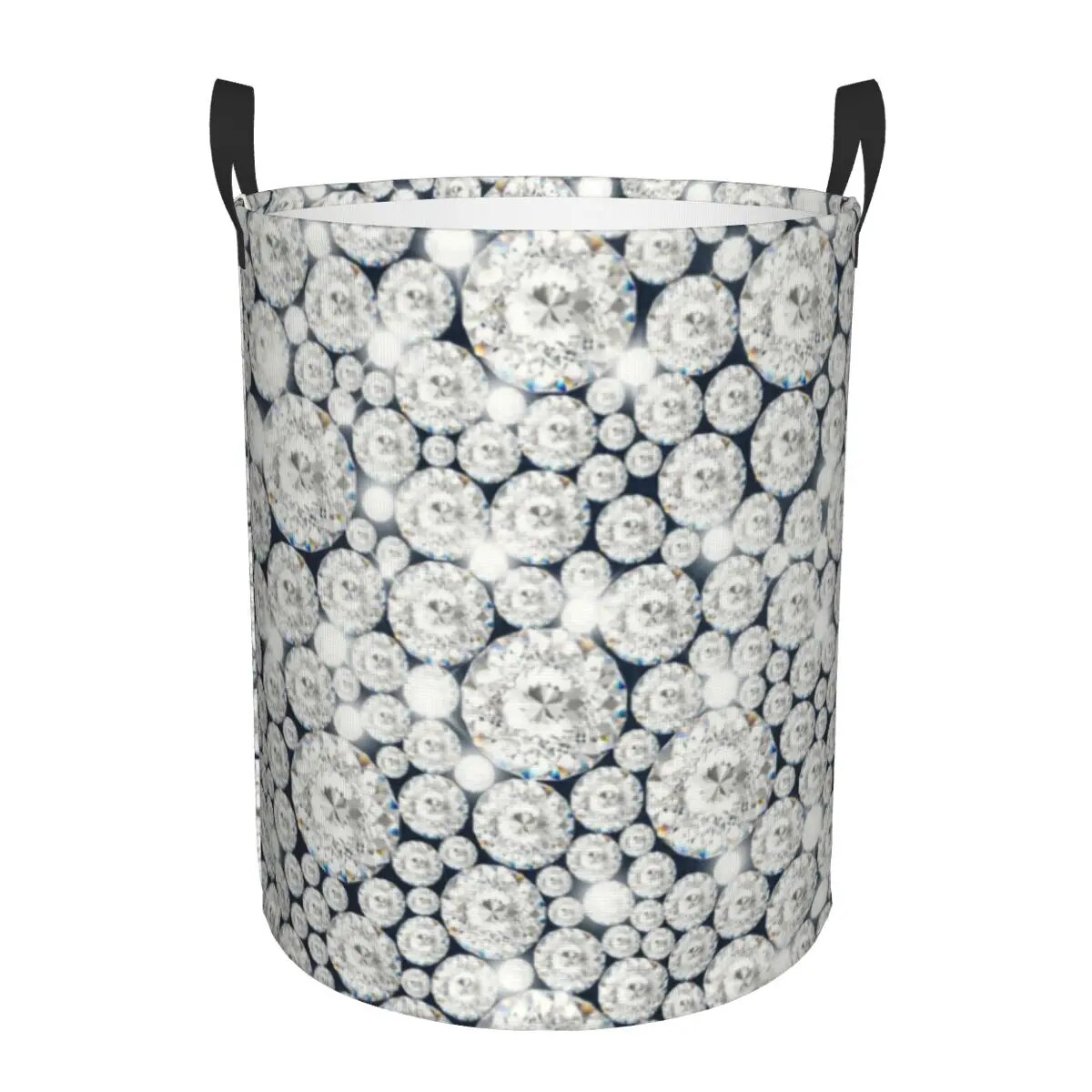 Fashion Glitter Diamonds Laundry Hamper Large Storage Basket Luxury