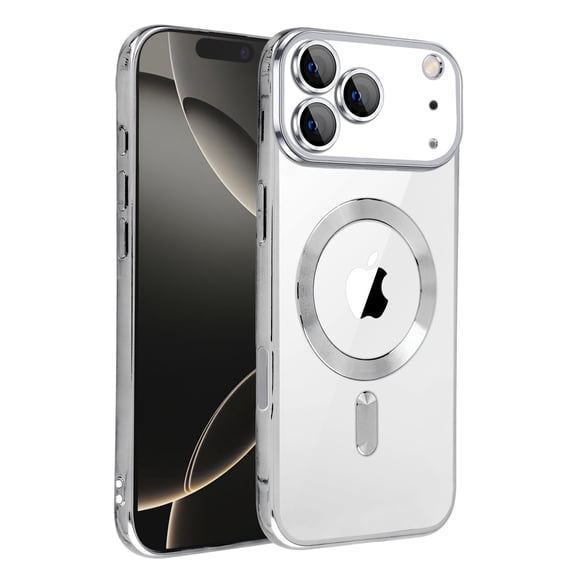 Fashion Glitter Transparent Phone Cover for iPhone 17 Pro Max - Silver