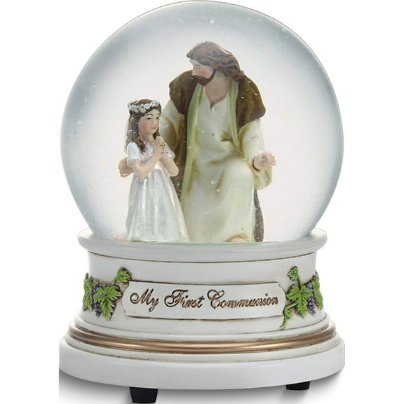 Fashion Glitterdome Musical Jesus With Girl (4 X 4) Made In China gm15804
