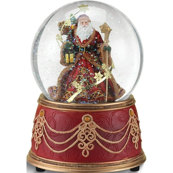 Fashion Glitterdome Musical Santa (4 X 4) Made In China gm15741
