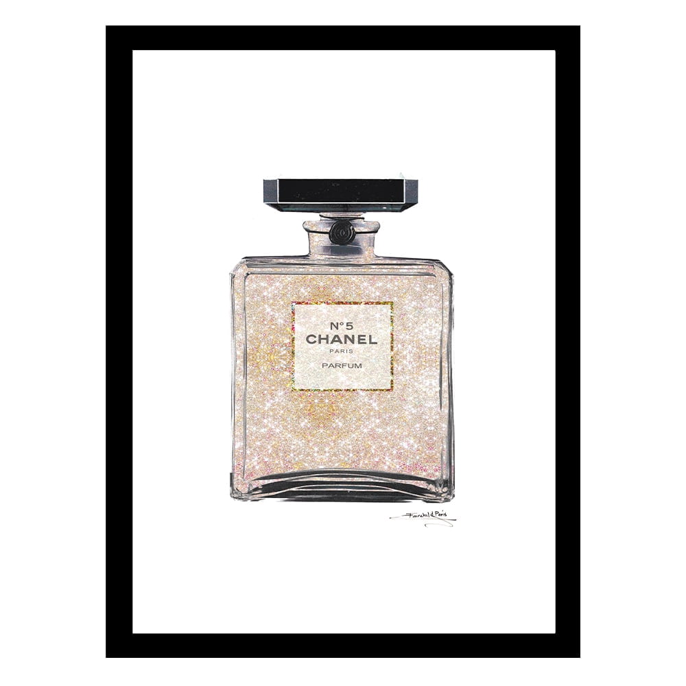 Fashion Glitzy Glam Perfume Bottle - Framed Print