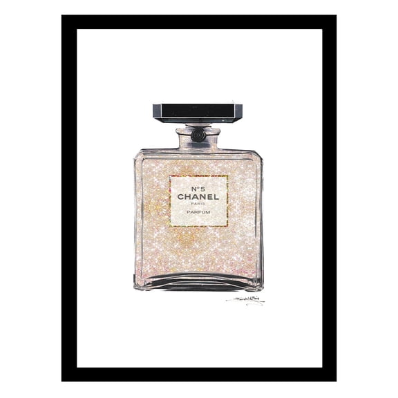 Fashion Glitzy Glam Perfume Bottle - Framed Print
