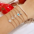 Fashion Gold Color Leaves Bracelet Set For Women Metal Lightning Moon