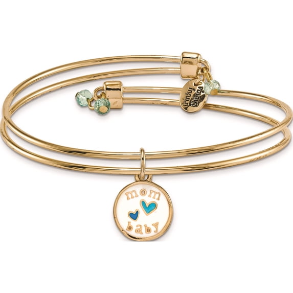 Fashion Gold-Tone Trinky Things Congrats Blue Stork Bracelet/Card (8 X 0.25) Made In China gm16026