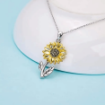 Fashion Golden Sunflower Pendant Necklace Party Stylish Girl Birthday