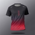 thumbnail image 1 of Fashion Gradient Print T Shirt For Men Summer Breathable Short Sleeve Tops Outdoor Run Fitness Sports T-Shirt Loose O-neck Tees, 1 of 7