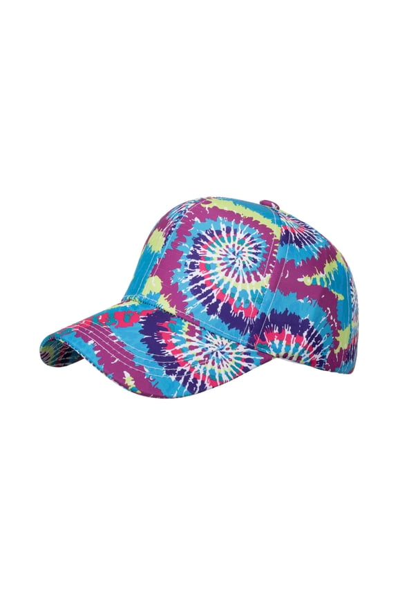 Fashion Gradient Tie Dye Print Baseball Cap Unisex Outdoor Sports Beach Sun Casual Hat Adjustable Dad Hat Trucker Hat Purple One Size