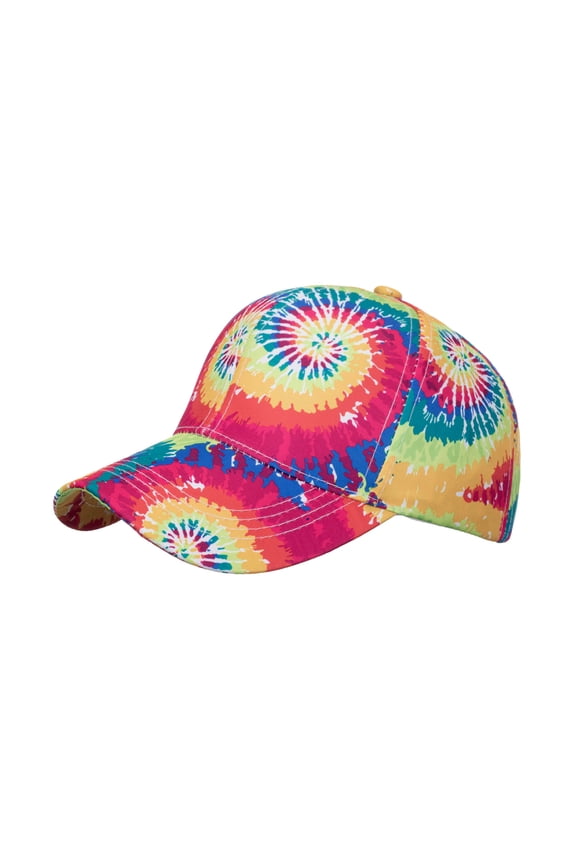 Fashion Gradient Tie Dye Print Baseball Cap Unisex Outdoor Sports Beach Sun Casual Hat Adjustable Dad Hat Trucker Hat Red One Size